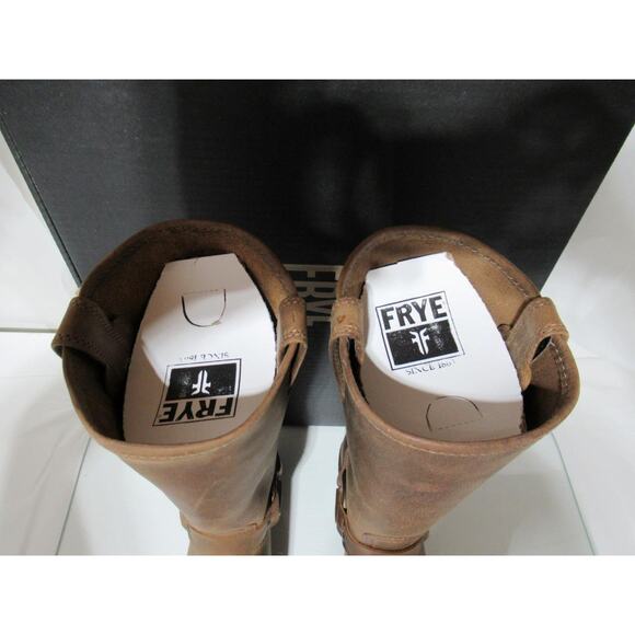 Women's Frye Harness 12R Biker Motorcycle Tall Boots Tan Size 8 Made In USA - Picture 6 of 9